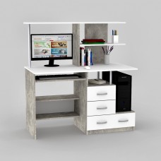 Компьютерный стол FlashNika LED 65 Бетон + Нимфея альба Компьютерный стол FlashNika LED 65 Бетон + Нимфея альба
