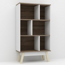 Стеллаж на деревянных ножках W-5 FlashNika нимфея альба + дуб сонома трюфель