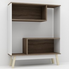 Стеллаж на деревянных ножках W-10 FlashNika нимфея альба + дуб сонома трюфель