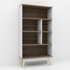 Стеллаж на деревянных ножках W-14 FlashNika нимфея альба + дуб сонома трюфель