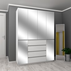 Шкаф с зеркалом FlashNika Hold 47d белый