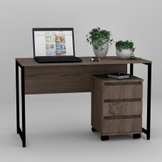 Стол письменный FlashNika Loft СПЛ-2 120 + тумба ТЛ-1 40 дуб сонома трюфель