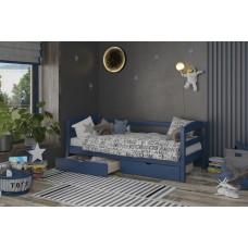 Детская кровать Чикаго Литл-2 MebiGrand с ящиками Синий S7010R90B 70х190