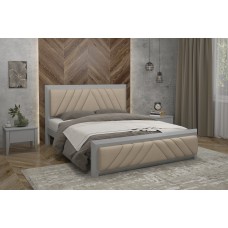 Кровать Барселона Б-2 MebiGrand Айвори + Аляска-01 120х190