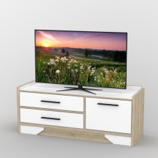 Тумба под телевизор ТВ-402 ТИСА-мебель дуб сонома + белый
