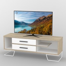 Тумба под телевизор ТВ-326 ТИСА-мебель дуб сонома + белый