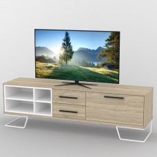 Тумба под телевизор ТВ-375 ТИСА-мебель дуб сонома + белый