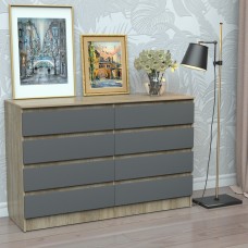 Комод-326 АКМ ТИСА-мебель Дуб сонома + графит