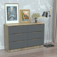 Комод-329 АКМ ТИСА-мебель Дуб сонома + графит