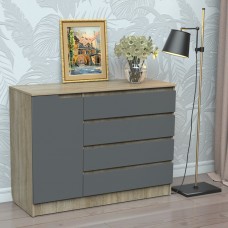 Комод-332 АКМ ТИСА-мебель Дуб сонома + графит