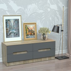 Комод-338 АКМ ТИСА-мебель Дуб сонома + графит