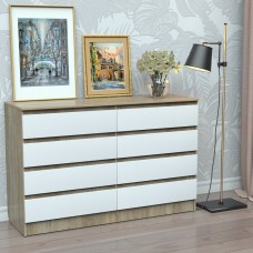 Комод-326 АКМ ТИСА-мебель Дуб сонома + белый
