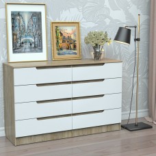 Комод-328 АКМ ТИСА-мебель Дуб сонома + белый