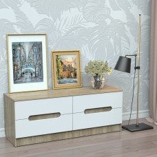Комод-338 АКМ ТИСА-мебель Дуб сонома + белый