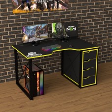 Геймерский стол Rasin Loft-16 черный + желтый Тиса