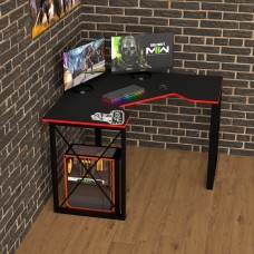 Геймерский угловой стол Rasin Loft-20 черный + красный Тиса