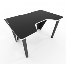 Геймерский стол Comfy-Home Frost черный с белой кромкой