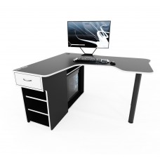 Угловой геймерский стол Comfy-Home Kano-2 черный + белый
