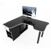 Угловой геймерский стол Comfy-Home Kano-2 черный + белый