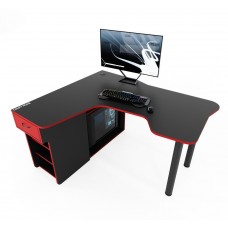 Угловой геймерский стол Comfy-Home Kano-2 черный + красный