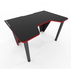 Геймерский стол Comfy-Home Frost черный с красной кромкой