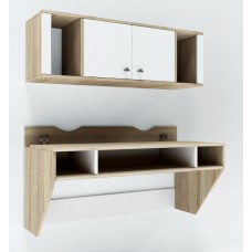 Навесной компьютерный стол AirTable-II Kit Comfy-Home дуб сонома + белый