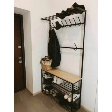 Прихожая CHC2 J4 100 LOFT ДСП Метакам черный + дуб сонома