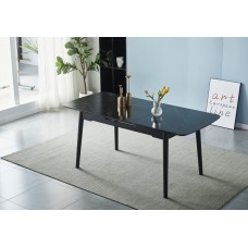 Стол Berlin Ceramic 140(180)x80 черный мат Intarsio