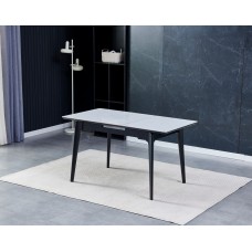 Стол Berlin Ceramic 111(140)x75 серый глянец Intarsio